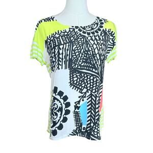 Desigual X Lacroix Colab Top T-shirt Size M Short Sleeves Viscose Blend